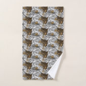 Luipaard & Pioenrozen Patroon Bad Handdoek (Handdoek)