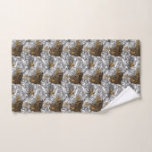 Luipaard & Pioenrozen Patroon Bad Handdoek (Handdoek)