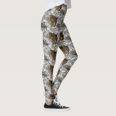 Luipaard & Pioenrozen Patroon Leggings (Rechts)