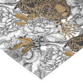 Luipaard & Pioenrozen Patroon Medium Tafelloper (Hoek)