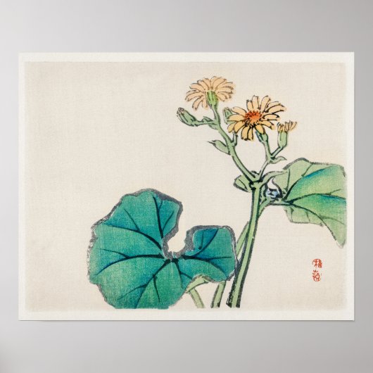 Luipaard plant van Kono Bairei (1844-1895) Poster (Voorkant)