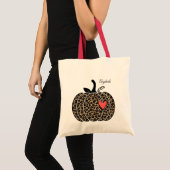 Luipaard Pompoen Herfst met hart Tote Bag (Voorkant (product))