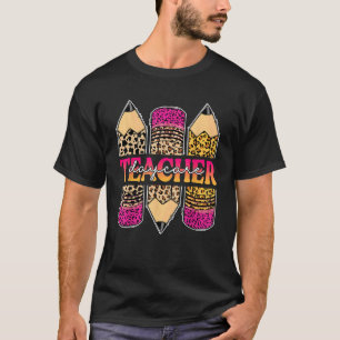 Luipaard Potlood Dagopvang Docent Terug naar schoo T-shirt