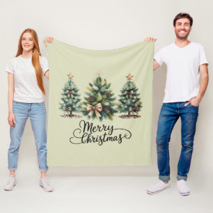 Luipaard Prettig Kerstboom Coquette Strik Kerstmis Fleece Deken