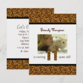 Luipaard Print: 11e verjaardag uitnodiging (Voorkant / Achterkant)