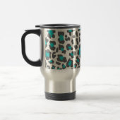 Luipaard Print Aqua, grijs, wit Reisbeker (Links)