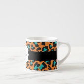 Luipaard Print Aqua Sinaasappel Zwarte Espresso Mo Kop (Rechts)