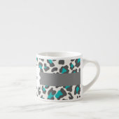 Luipaard Print Aqua Wit Grijs Espresso Mok (Rechts)