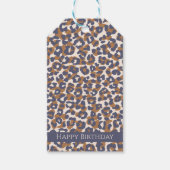 Luipaard Print-Blauw en Bruin- Cadeaulabel (Voorkant)