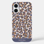 Luipaard Print-Blauw en Bruin- Case-Mate iPhone Case (Achterkant)