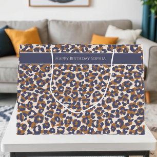 Luipaard Print-Blauw en Bruin- Groot Cadeauzakje