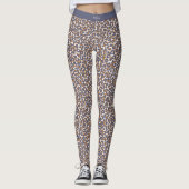 Luipaard Print-Blauw en Bruin- Leggings (Voorkant)