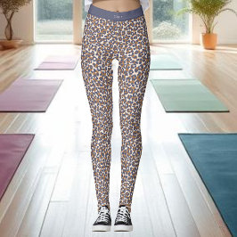 Luipaard Print-Blauw en Bruin- Leggings