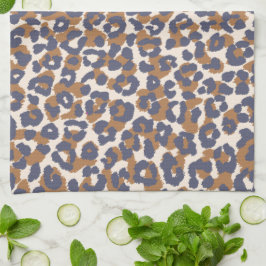 Luipaard Print-Blauw en Bruin- Theedoek