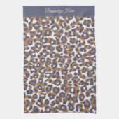 Luipaard Print-Blauw en Bruin- Theedoek (Verticaal)