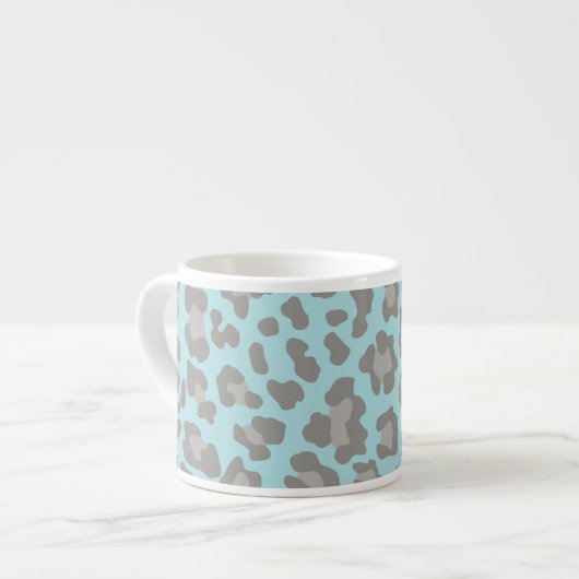 Luipaard Print Blauw en Grijs Espresso Kop (Links)