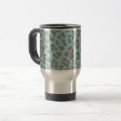 Luipaard Print Blauw en Grijs Reisbeker (Voorkant links)