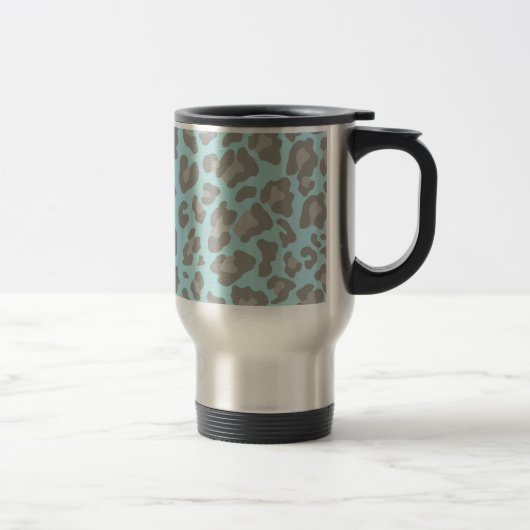 Luipaard Print Blauw en Grijs Reisbeker (Rechts)