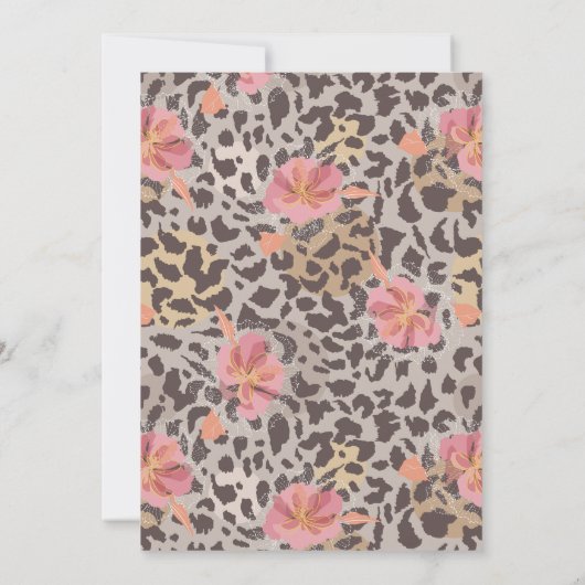 Luipaard Print Bloemen Vrijgezellenfeest Kaart (Achterkant)