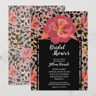 Luipaard Print Bloemen Vrijgezellenfeest Kaart