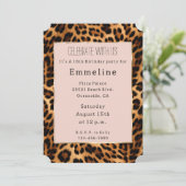 Luipaard Print Blush Roze Chique Gouden Glam Kaart (Staand voorkant)