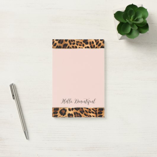Luipaard Print Blush Roze Chique Gouden Glam Post-it® Notes (Kantoor)