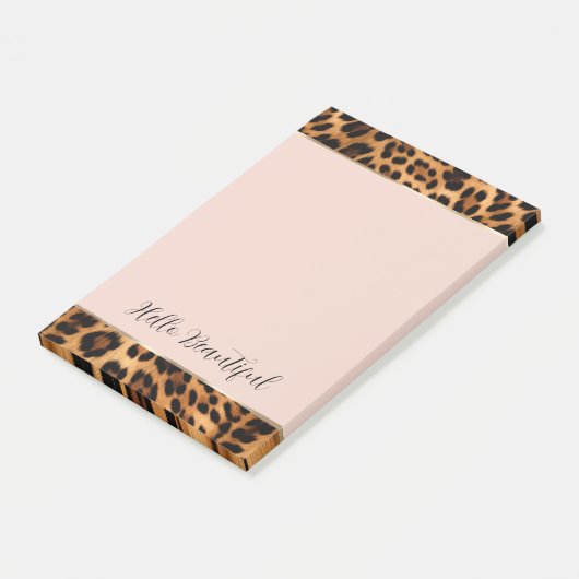 Luipaard Print Blush Roze Chique Gouden Glam Post-it® Notes (Schuin)