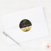 Luipaard Print & Bow 50 & Fabulous Birthday Sticke Ronde Sticker (Envelop)