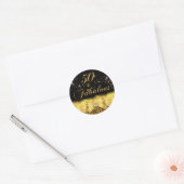 Luipaard Print & Bow 50 & Fabulous Birthday Sticke Ronde Sticker (Envelop)
