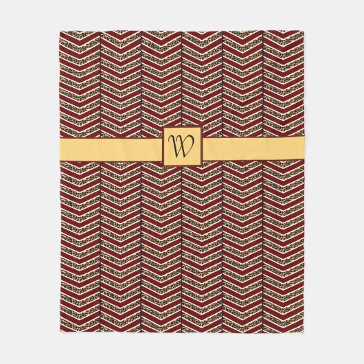 Luipaard Print Chevron fleece deken (Voorkant)