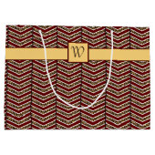 Luipaard Print Chevron geschenkzak Large Cadeautasje (Achterkant)