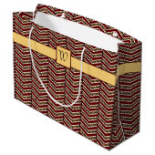 Luipaard Print Chevron geschenkzak Large Cadeautasje (Achterkant Gekanteld)