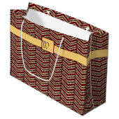 Luipaard Print Chevron geschenkzak Large Cadeautasje (Voorkant Gekanteld)