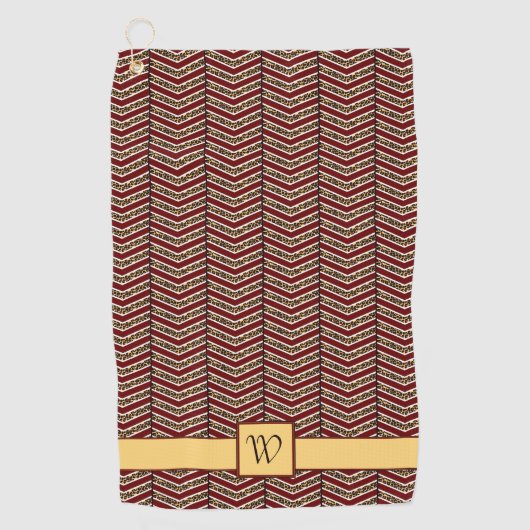 Luipaard Print Chevron Golf Handdoek (Voorkant)