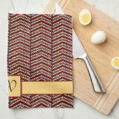 Luipaard Print Chevron keukenhanddoek (Quarter Fold)