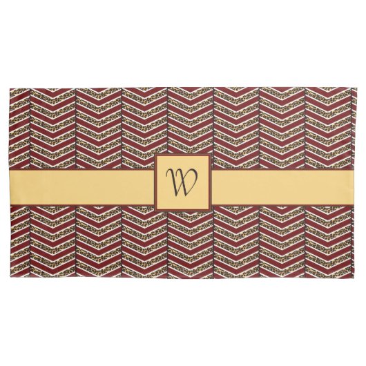 Luipaard Print Chevron kussen Hoesje Kussensloop (Voorkant)