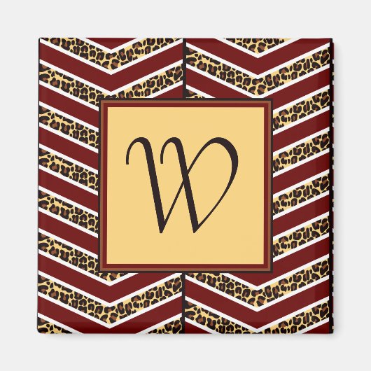 Luipaard print Chevron magneet (Voorkant)