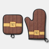 Luipaard Print Chevron Ovenwant & Pannenlap Set (Voorkant)