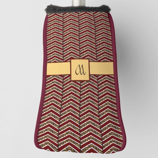 Luipaard Print Chevron Putter Hoesje Golfheadcover (Draai 90)
