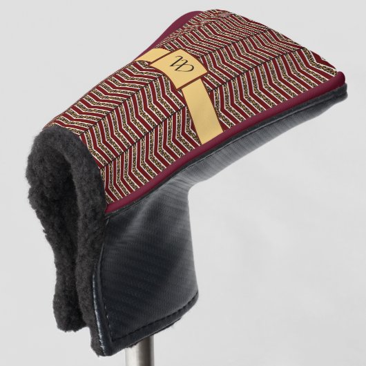 Luipaard Print Chevron Putter Hoesje Golfheadcover (3/4 voorkant)