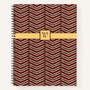 Luipaard Print Chevron Spiraal Notitieboek