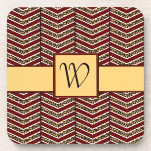 Luipaard Print Chevron Square Onderzetter