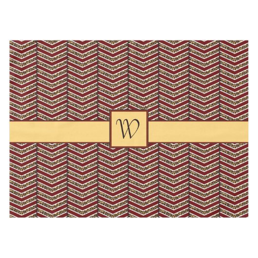 Luipaard Print Chevron tafelkleed (Voorkant (Horizontaal))