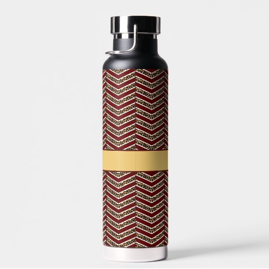 Luipaard Print Chevron Waterfles (Rechts)