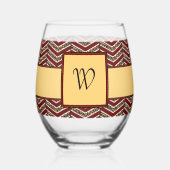 Luipaard Print Chevron Wijnglas Zonder Voet (Voorkant)