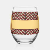 Luipaard Print Chevron Wijnglas Zonder Voet (Rechts)