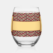 Luipaard Print Chevron Wijnglas Zonder Voet (Links)