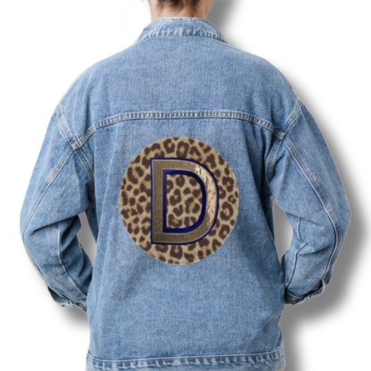 Luipaard Print D Blauw Vrouwen Denim Jean Jas Denim Jacket