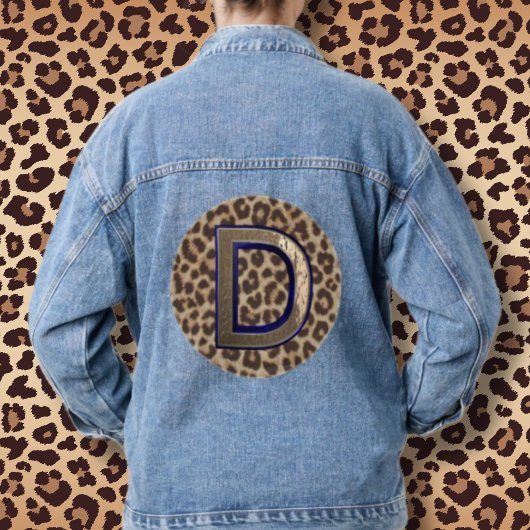 Luipaard Print D Blauw Vrouwen Denim Jean Jas Jacket