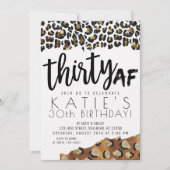 Luipaard Print Dertig AF Gouden Glitter Verjaardag Kaart (Voorkant)